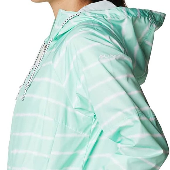 🆕Columbia Women's Side Hill™ Printed Windbreaker, XL-Mint Cay Tie Dye Stripe Pr - Picture 4 of 7